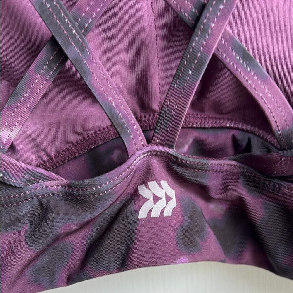All in Motion Strappy Sports Bra/Bikini Top in Dark Purple/ Black size Small - Picture 4 of 6